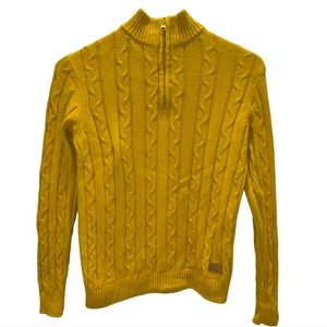 Kid Nation Youth L 8-10 Sweater Goldenrod Cable Knit Pullover